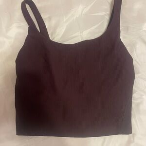 Old Navy Dark Brown Ribbed Crop Top